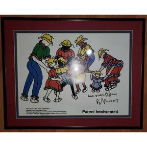 Art Print Framed Brian Joseph Signed Autographed Lithograph Parent Involvement